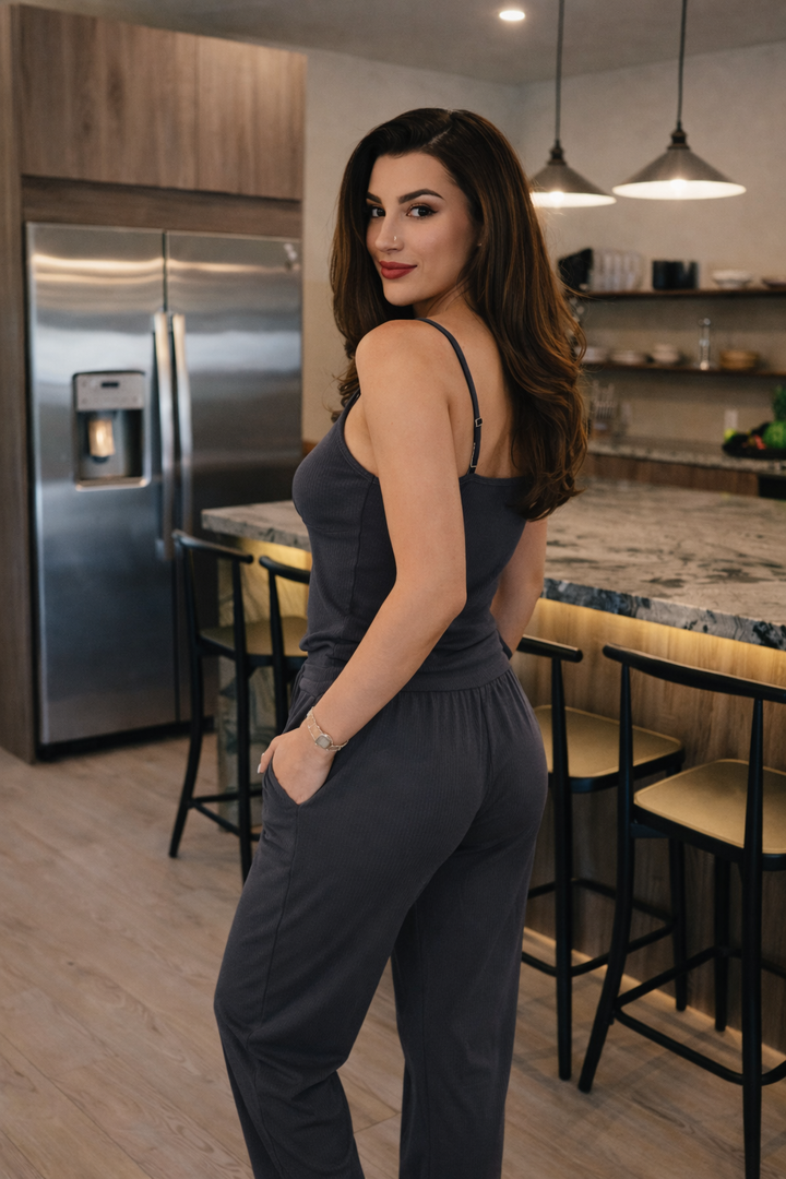 Ribbed Bamboo Cami Top + Pant Set