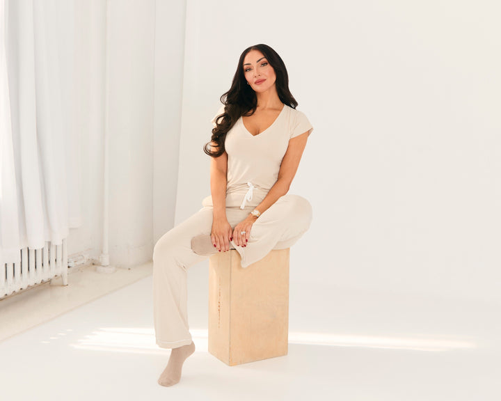 Bamboo V-Neck Short-Sleeve Shirt
