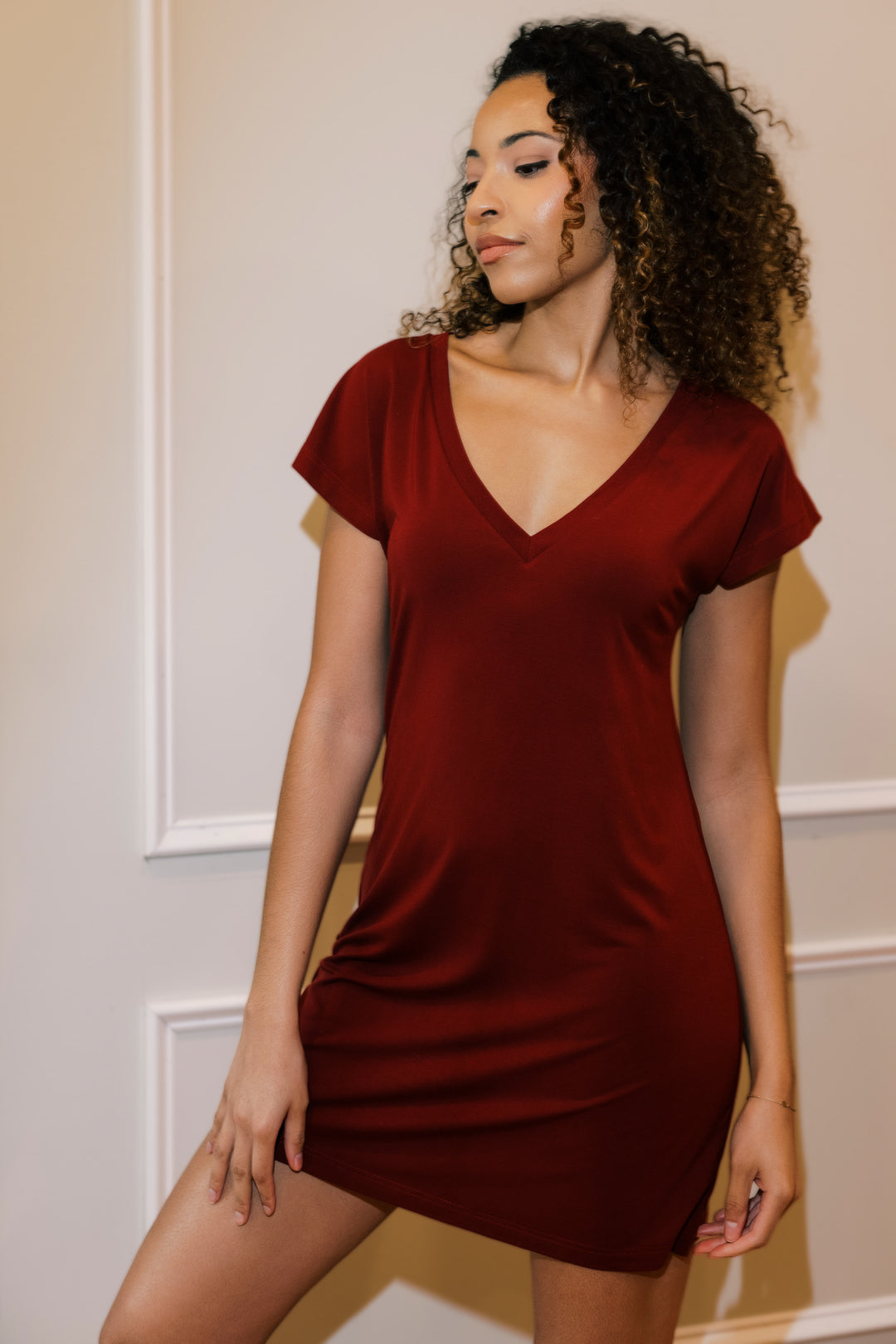 Bamboo V-Neck Sleep Dress